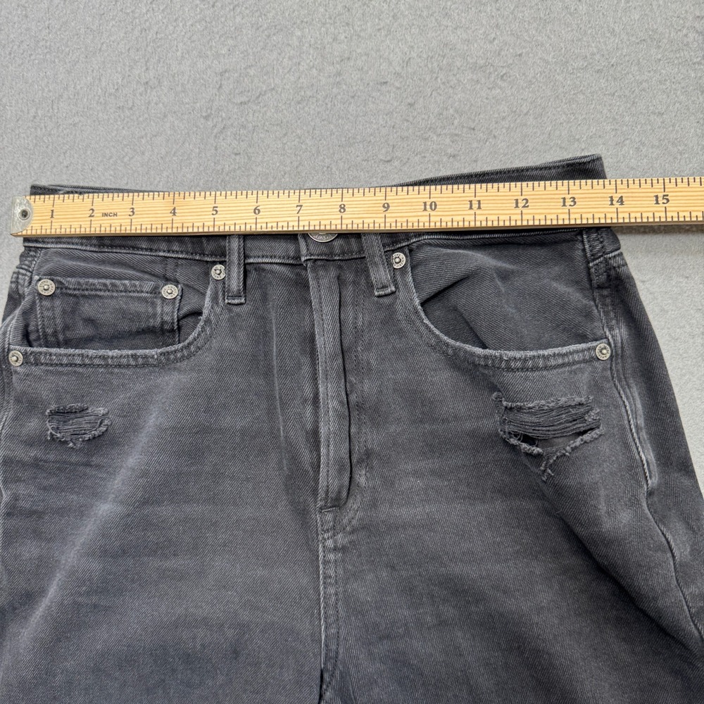 American Eagle Jeans Women's 6 Black Faded Wide Leg High Rise Baggy Streetwear - Picture 3 of 8